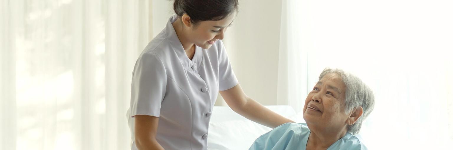 nurse caring about patient